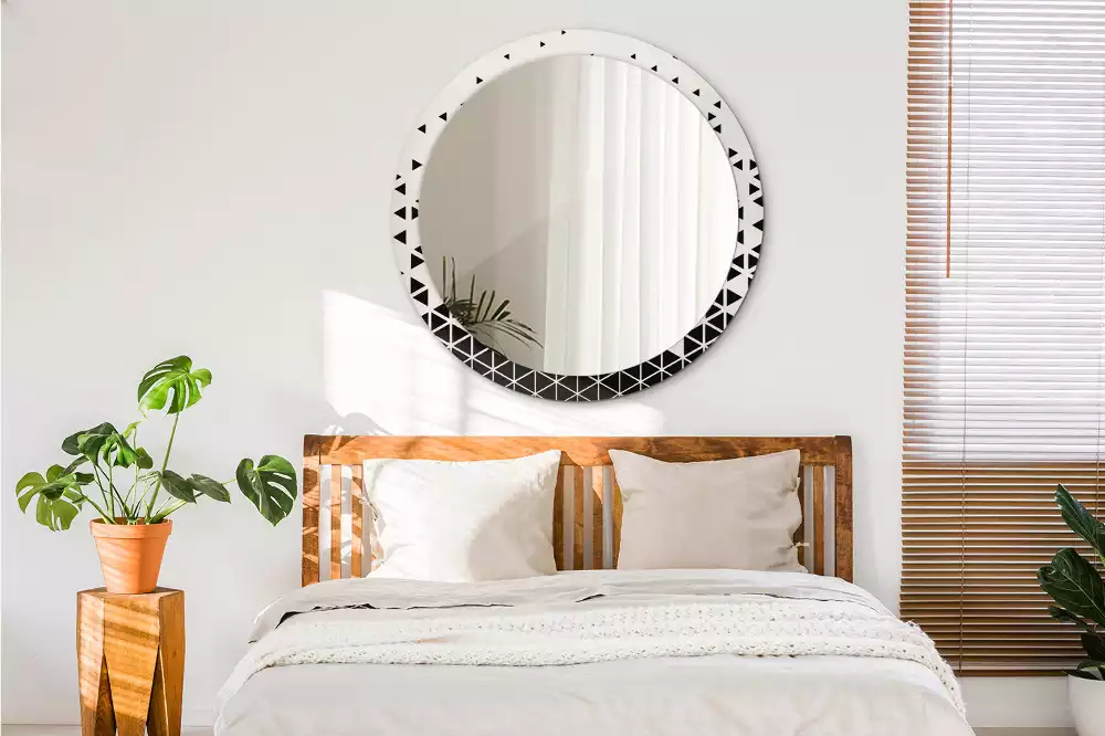 Miroir rond imprimé Abstraction géométrique