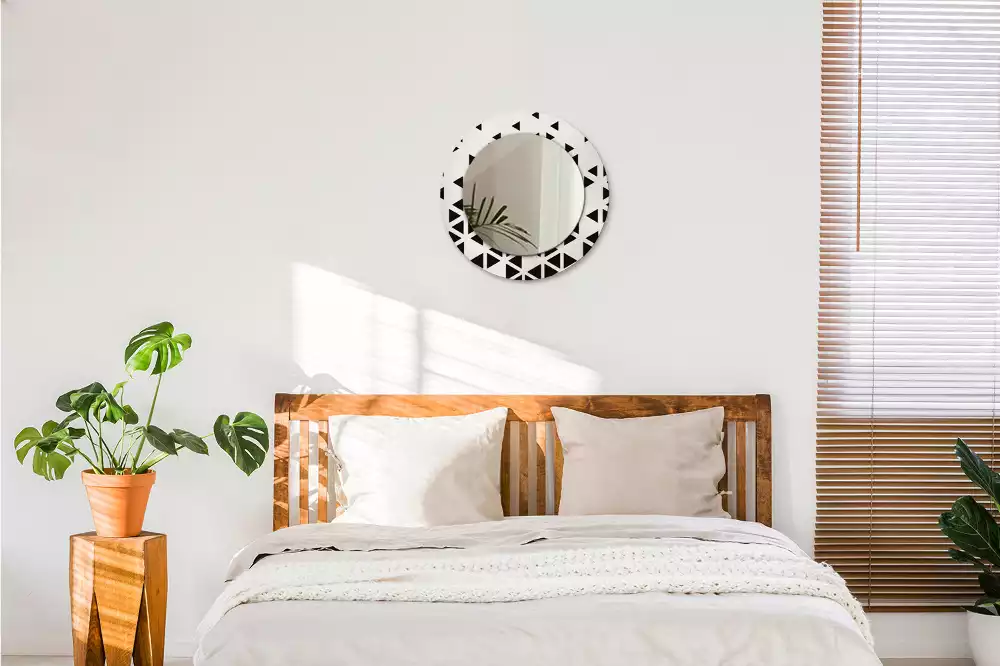 Miroir rond imprimé Abstraction géométrique