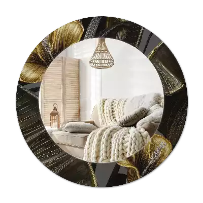 Miroir rond avec décoration Fleurs d’hibiscus