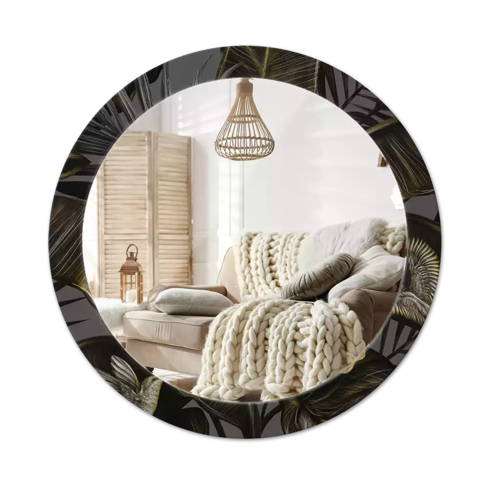 Miroir rond avec décoration Fleurs d’hibiscus