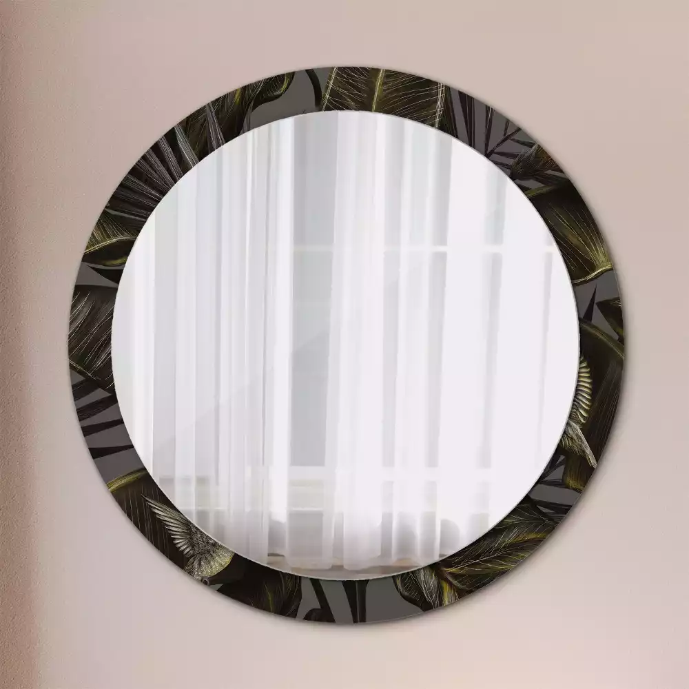 Miroir rond avec décoration Fleurs d’hibiscus