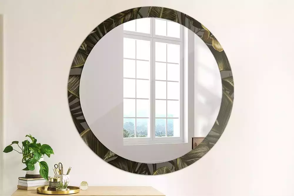 Miroir rond avec décoration Fleurs d’hibiscus