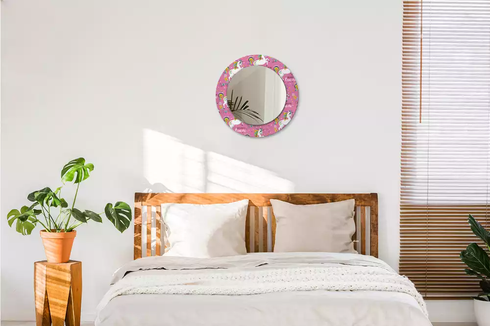Miroir rond avec décoration Licorne magique