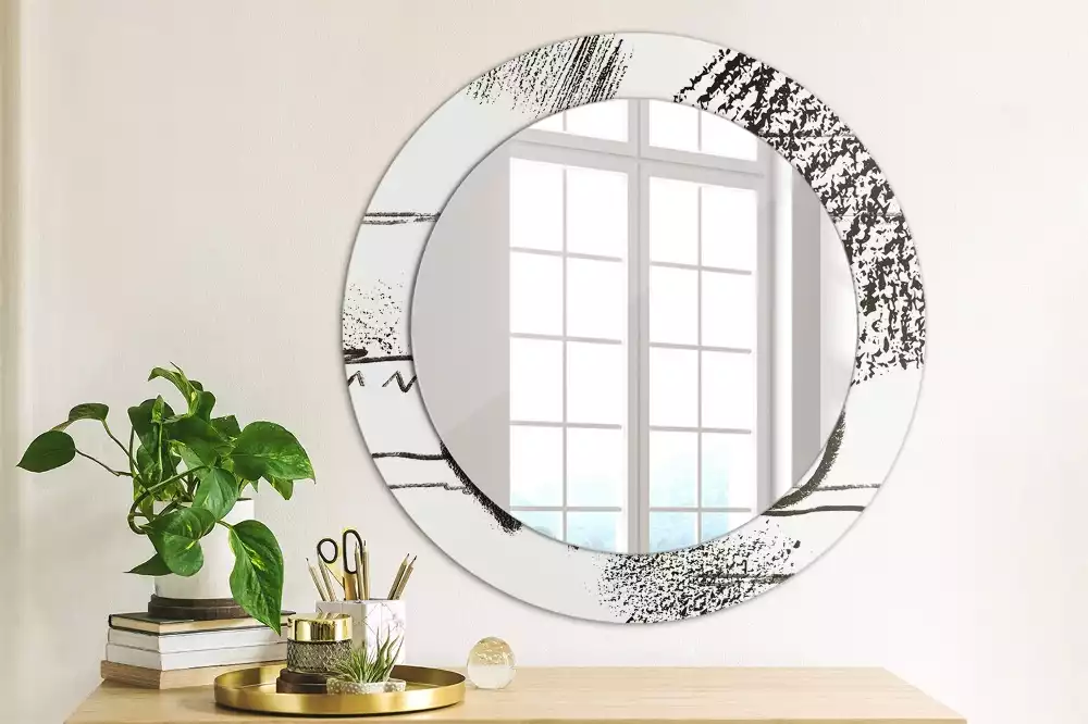 Miroir rond avec décoration Motif graffiti