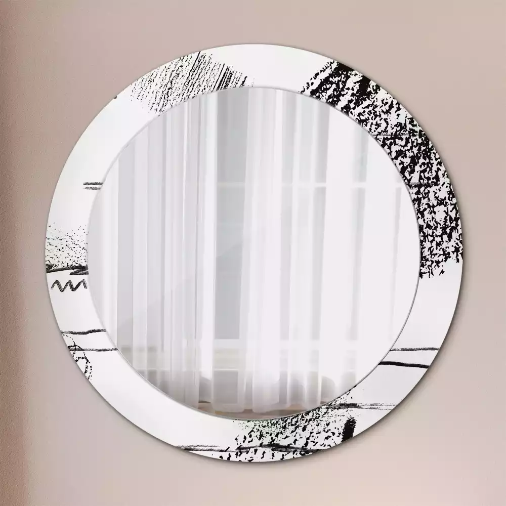 Miroir rond avec décoration Motif graffiti