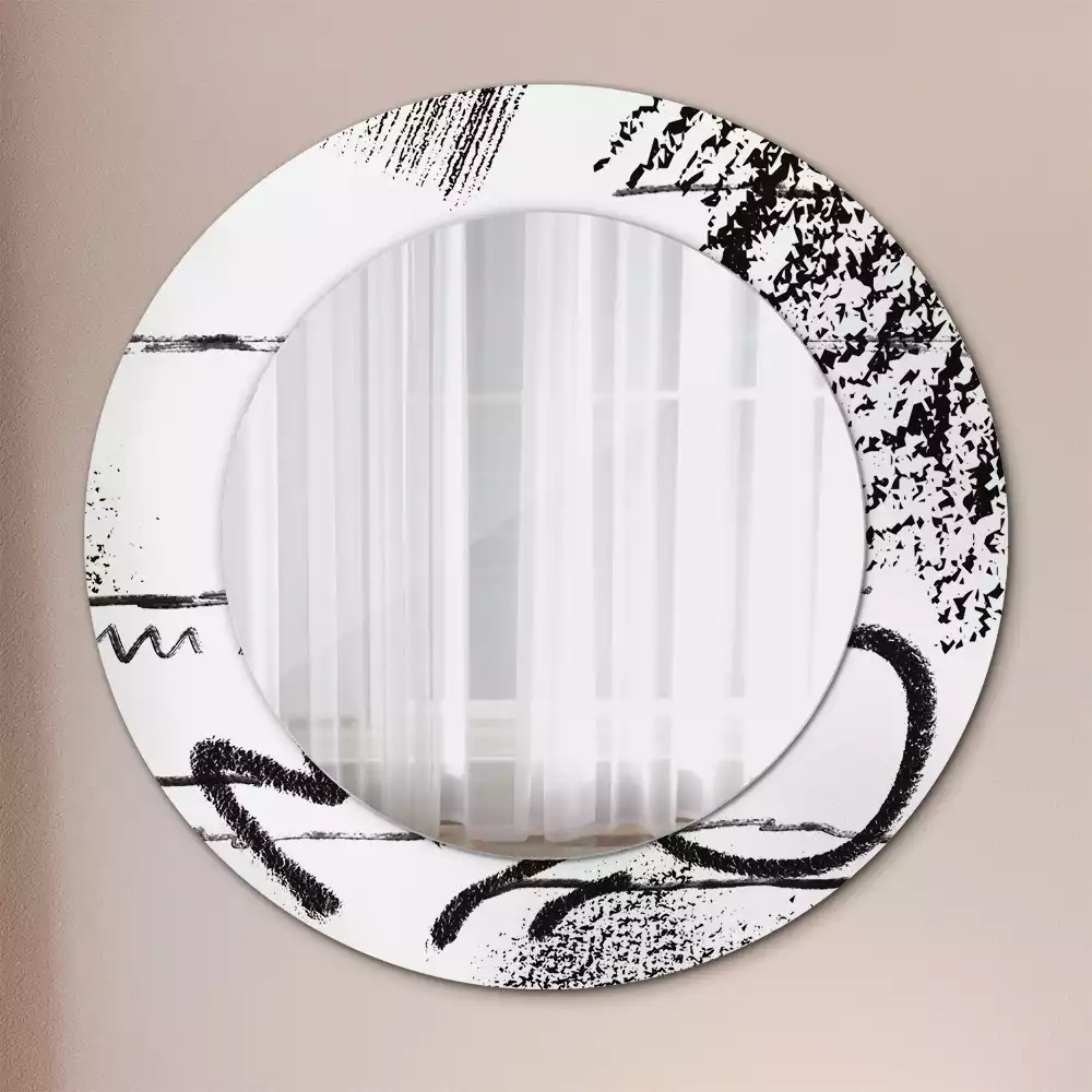 Miroir rond avec décoration Motif graffiti