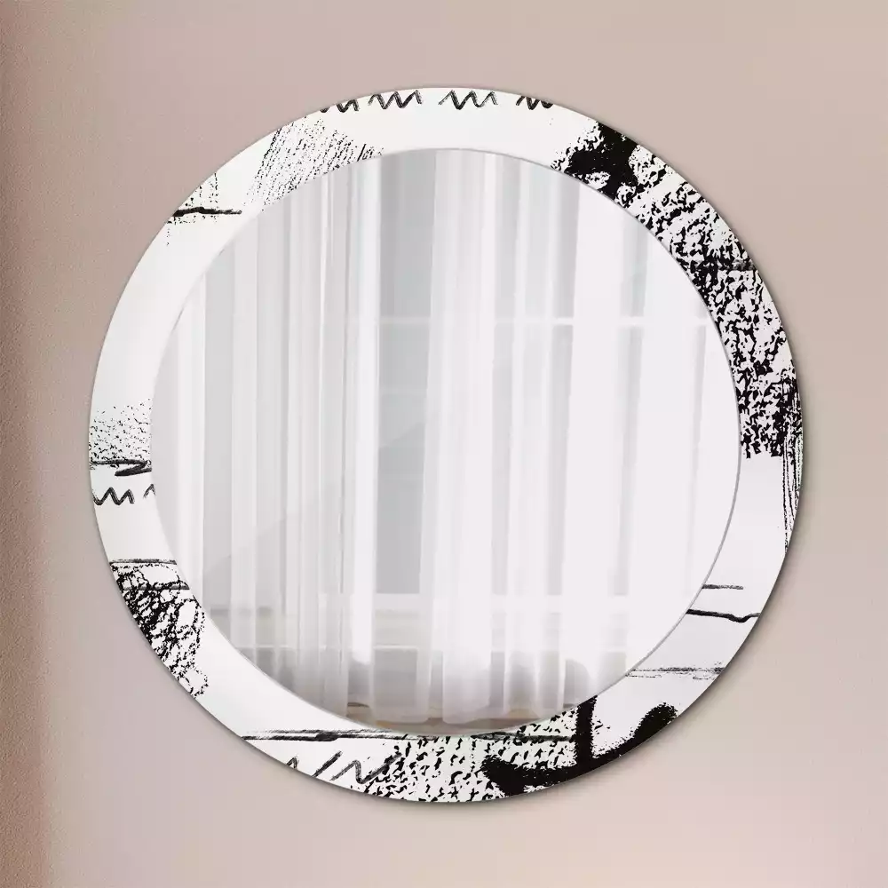 Miroir rond avec décoration Motif graffiti