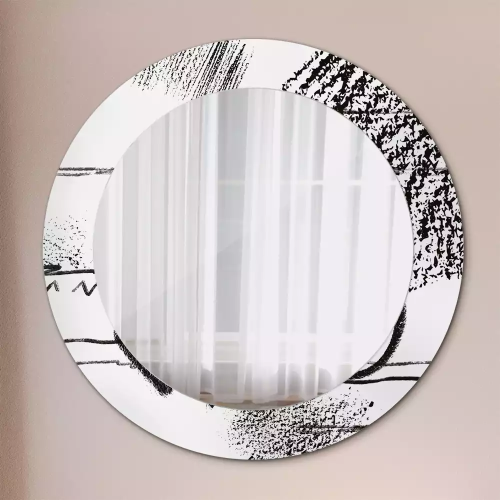 Miroir rond avec décoration Motif graffiti