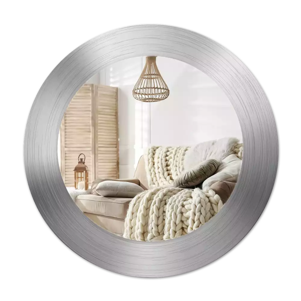 Miroir rond imprimé Imitation métal