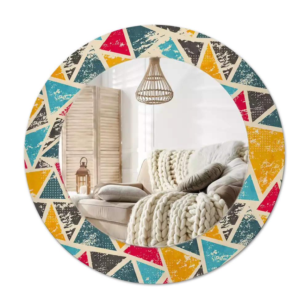 Miroir rond avec décoration Composition rétro