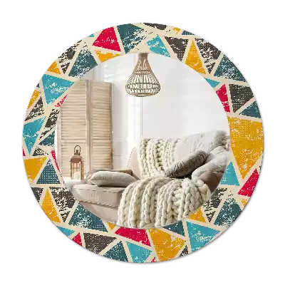 Miroir rond avec décoration Composition rétro
