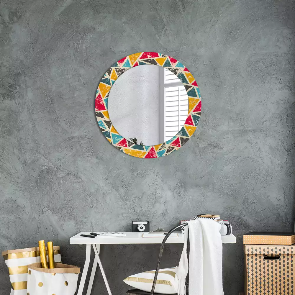 Miroir rond avec décoration Composition rétro