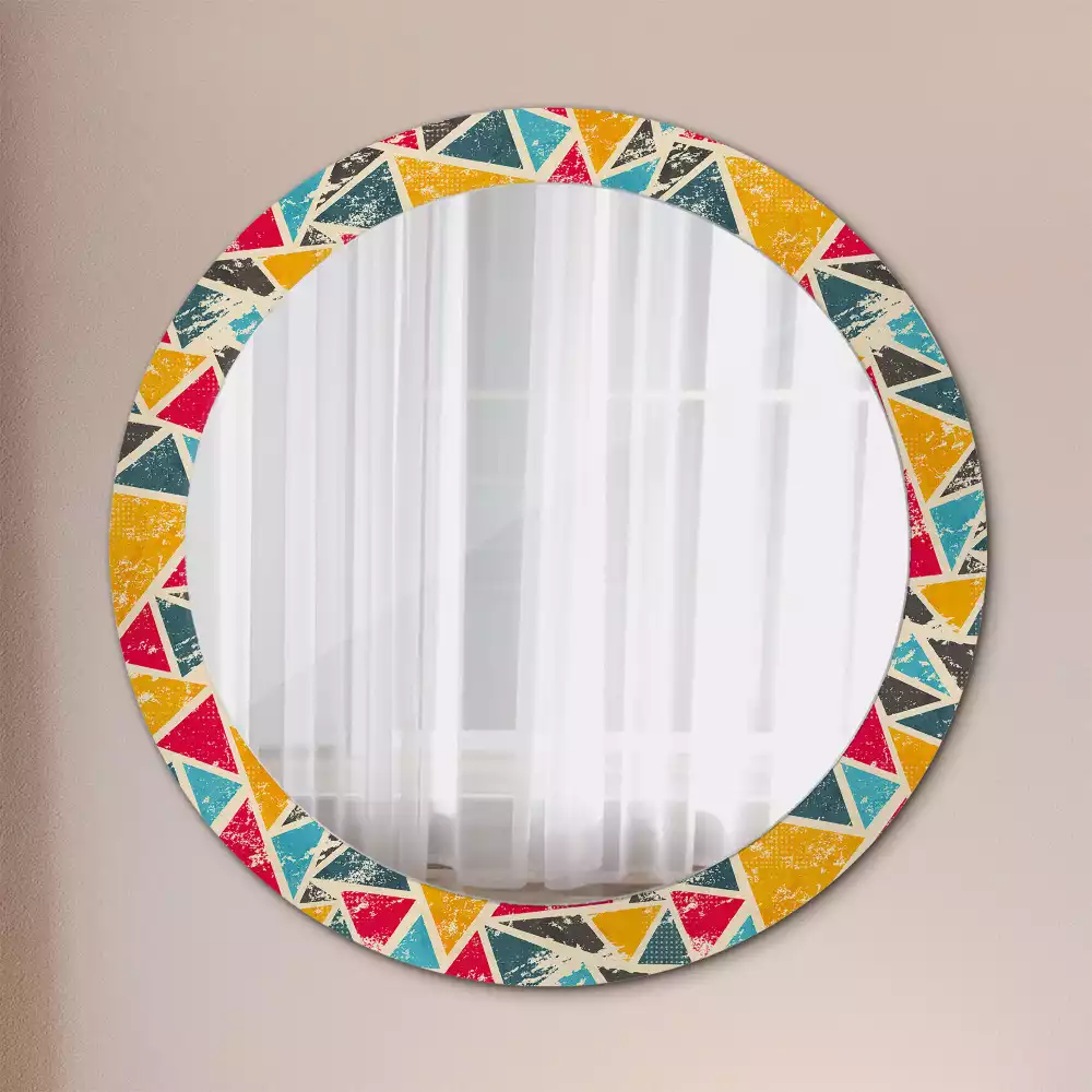 Miroir rond avec décoration Composition rétro