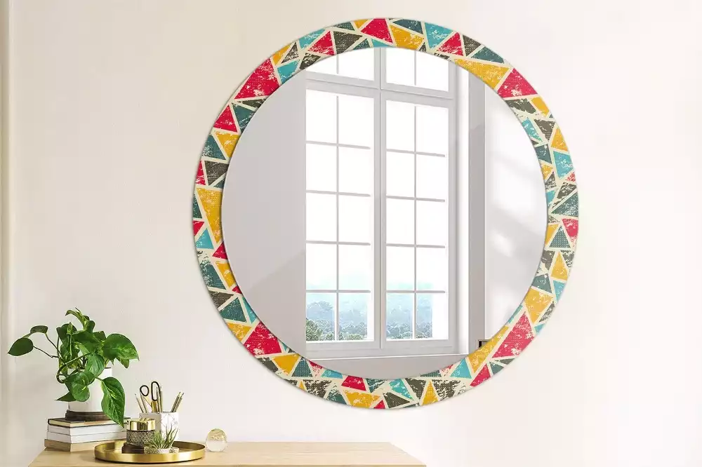 Miroir rond avec décoration Composition rétro