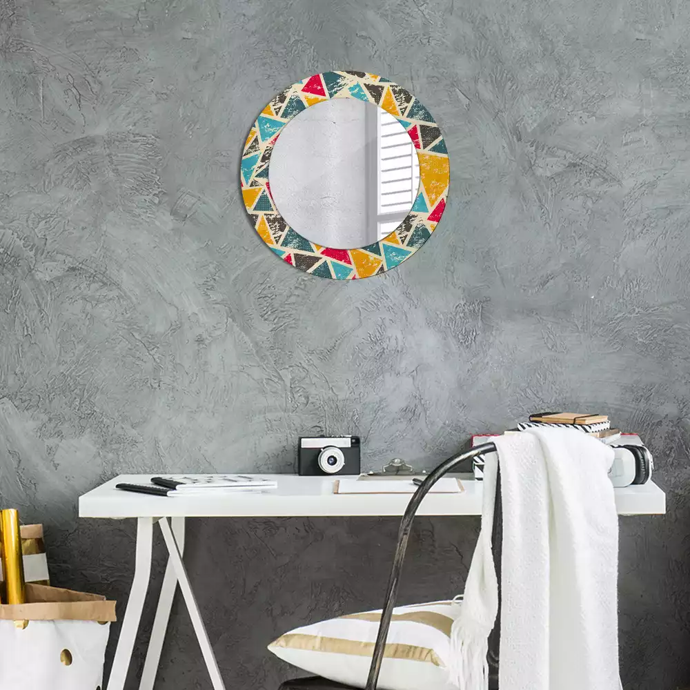 Miroir rond avec décoration Composition rétro