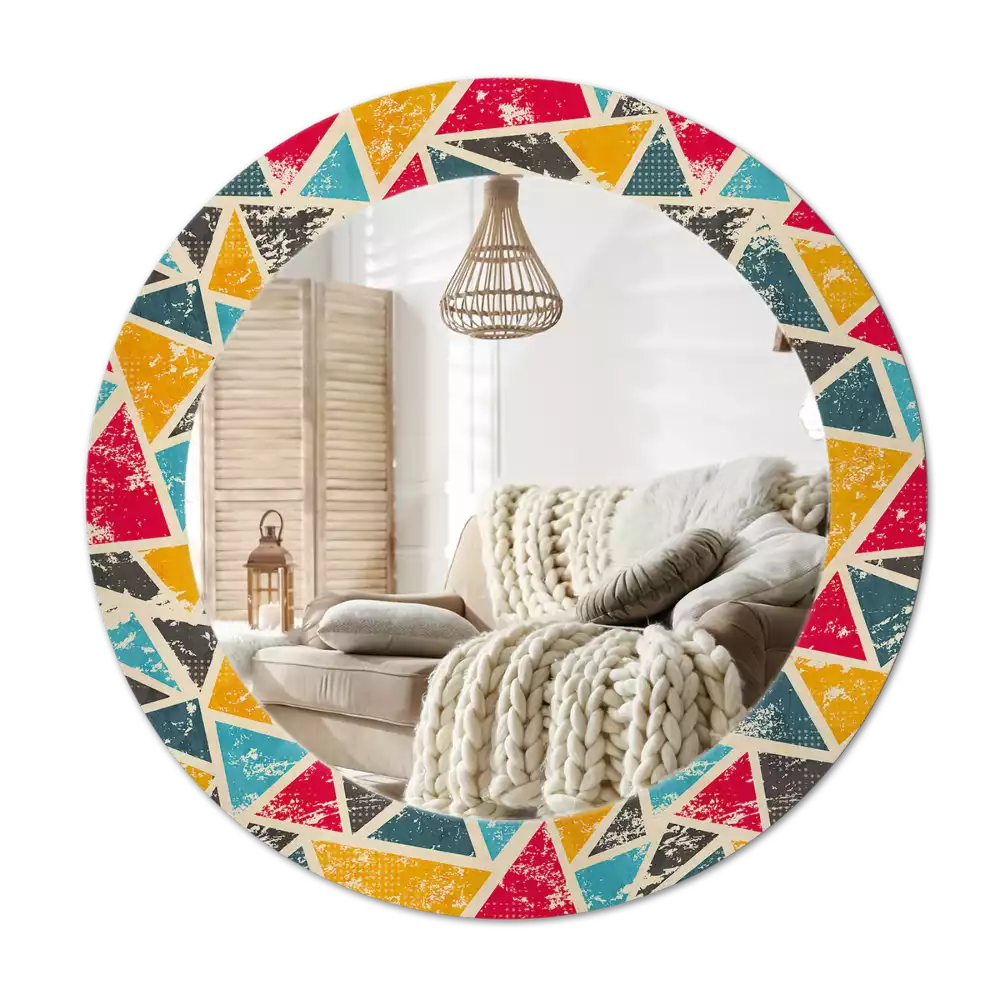 Miroir rond avec décoration Composition rétro