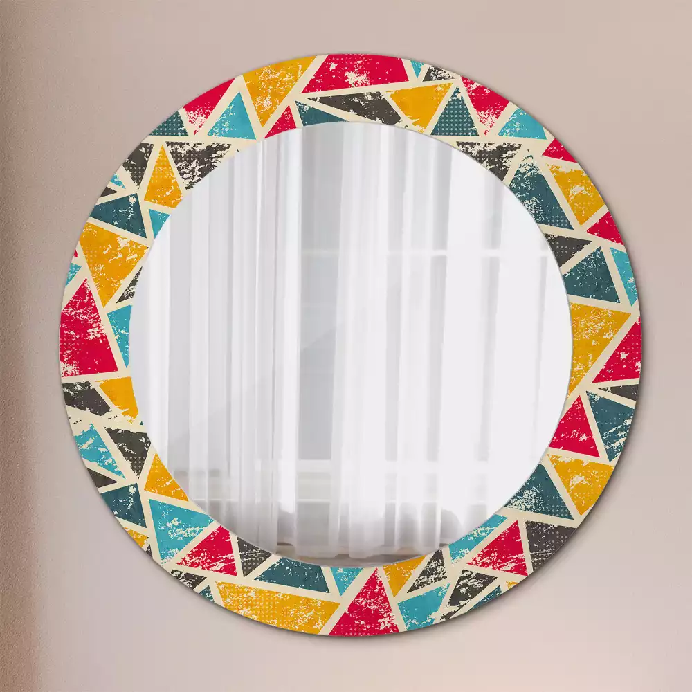 Miroir rond avec décoration Composition rétro