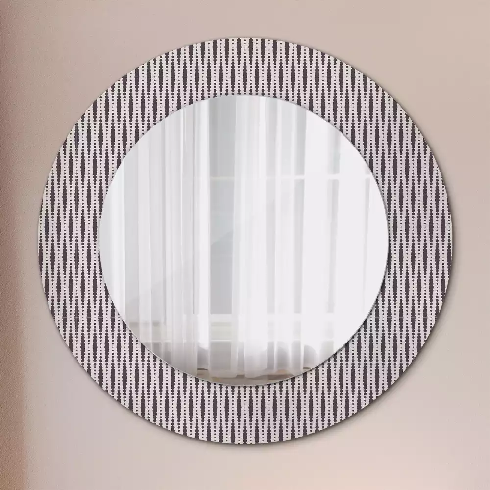 Miroir rond cadre avec impression Motif géométrique à pois