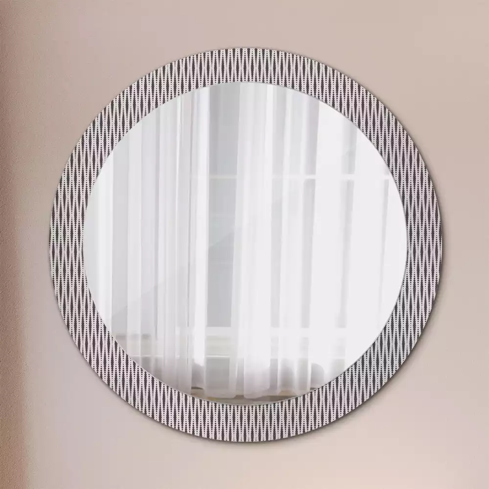 Miroir rond cadre avec impression Motif géométrique à pois