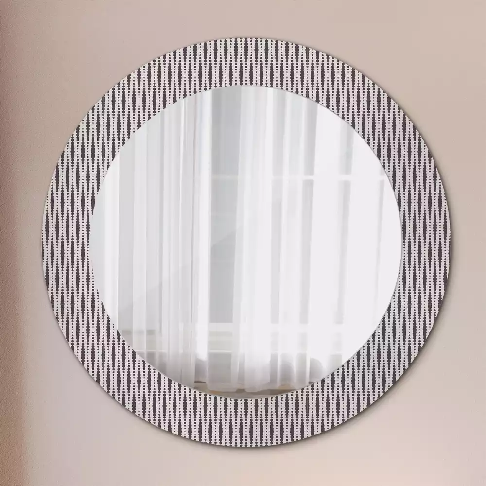 Miroir rond cadre avec impression Motif géométrique à pois