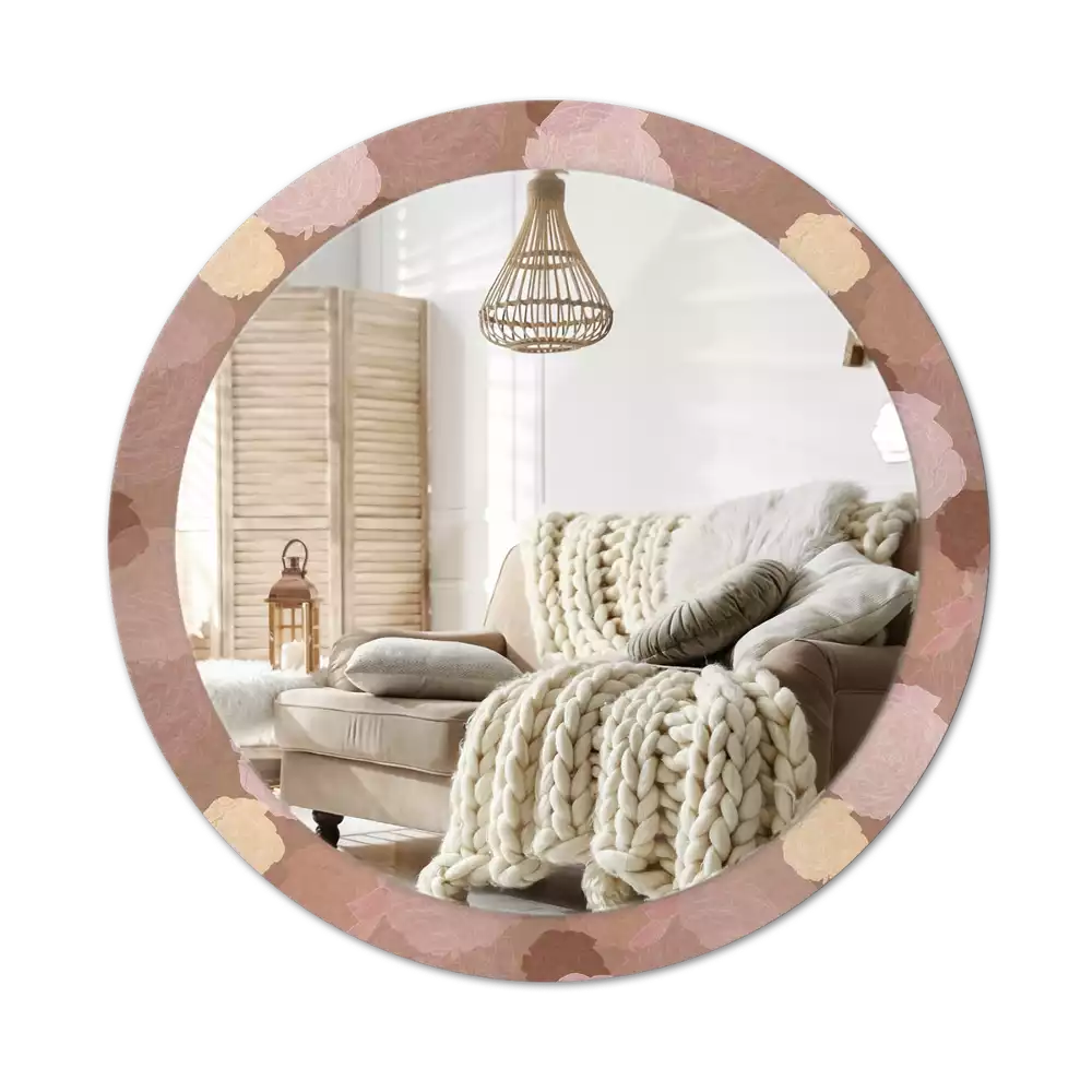 Miroir rond avec décoration Composition de roses