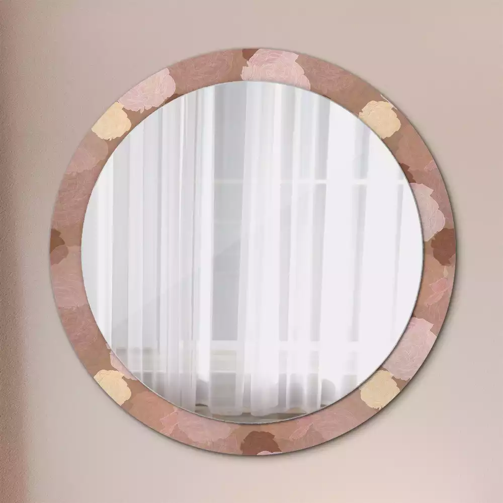 Miroir rond avec décoration Composition de roses