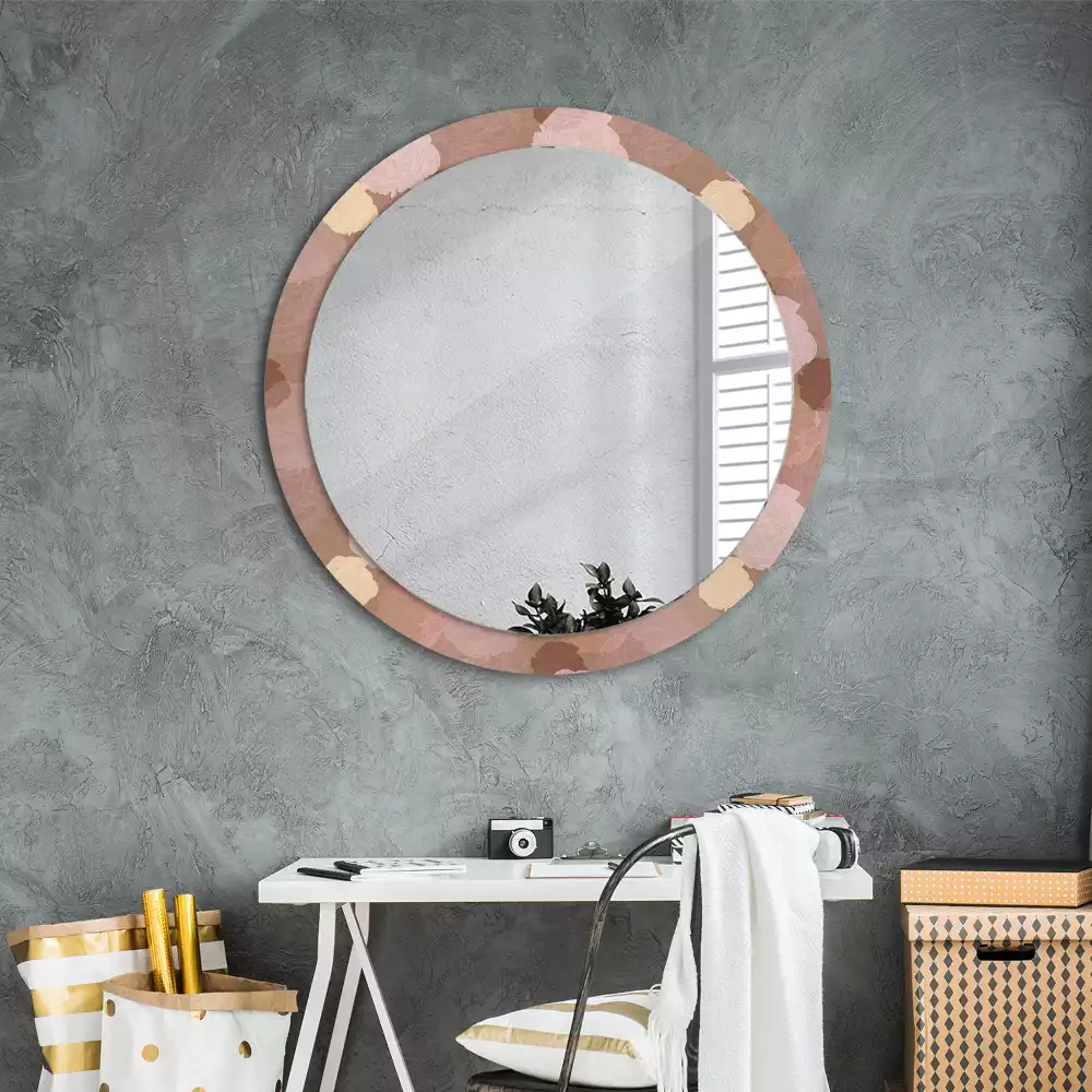 Miroir rond avec décoration Composition de roses