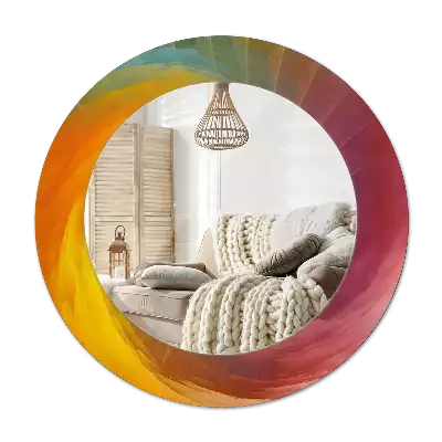Miroir rond cadre avec impression Palette de couleurs