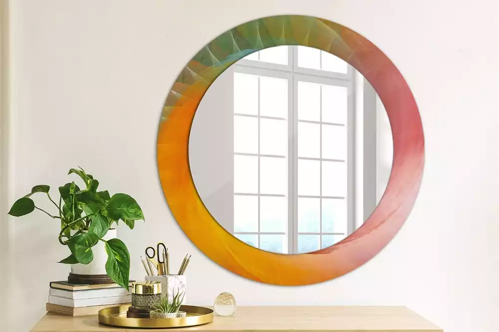 Miroir rond cadre avec impression Palette de couleurs