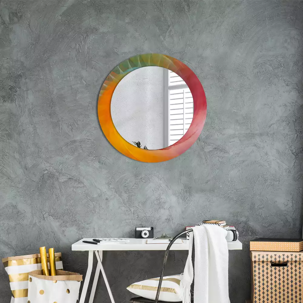 Miroir rond cadre avec impression Palette de couleurs