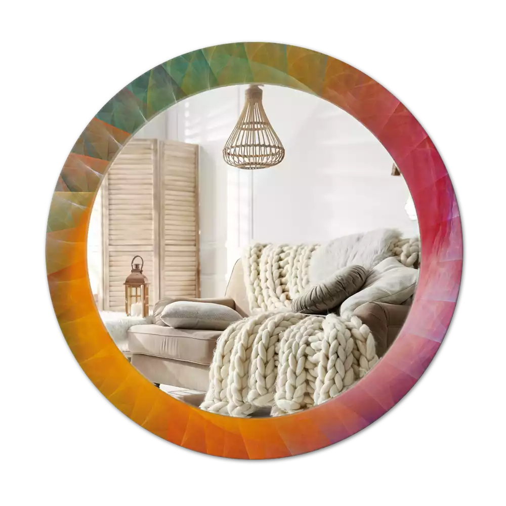 Miroir rond cadre avec impression Palette de couleurs