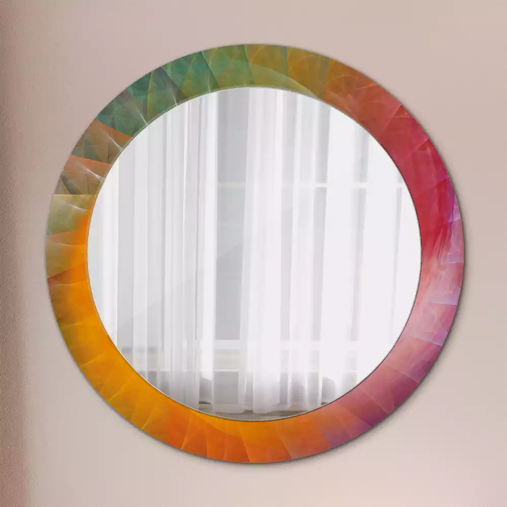 Miroir rond cadre avec impression Palette de couleurs