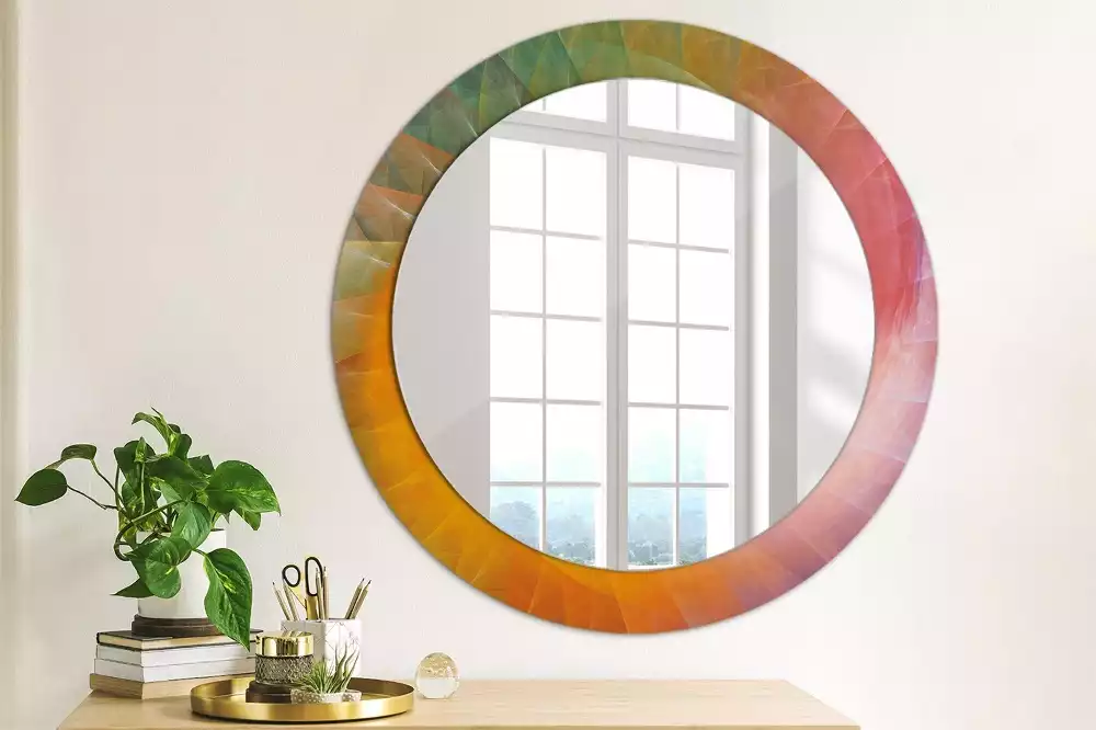 Miroir rond cadre avec impression Palette de couleurs