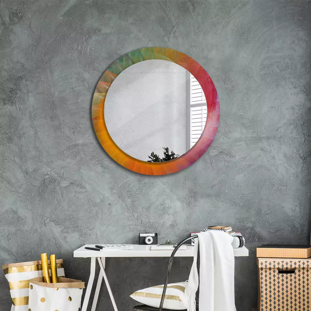 Miroir rond cadre avec impression Palette de couleurs