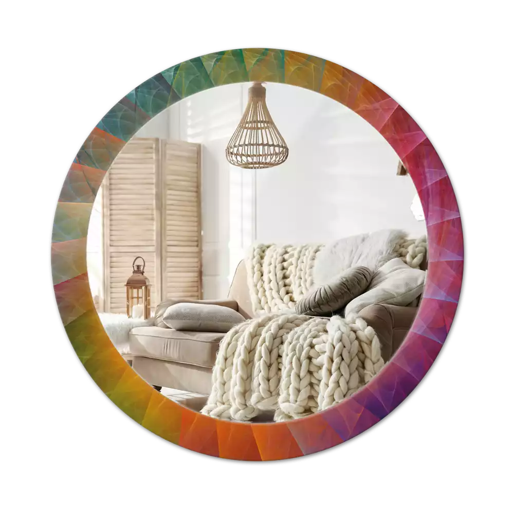 Miroir rond cadre avec impression Palette de couleurs