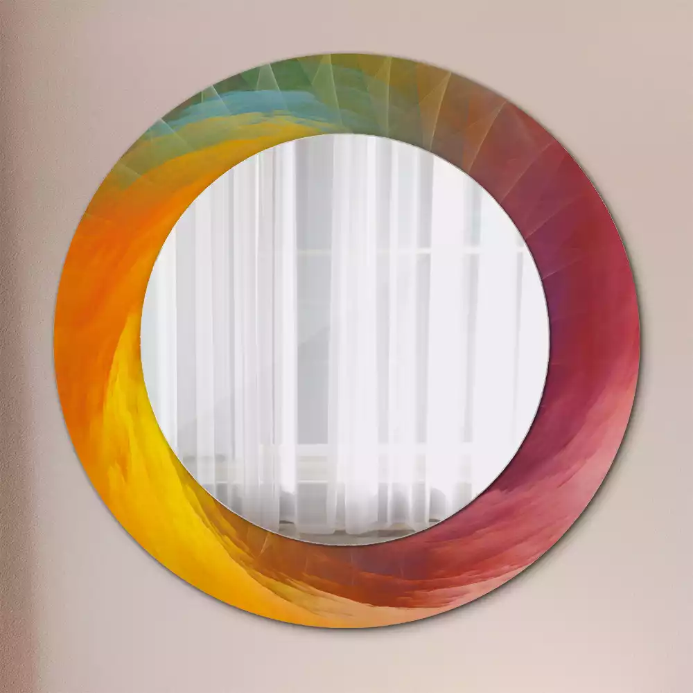 Miroir rond cadre avec impression Palette de couleurs