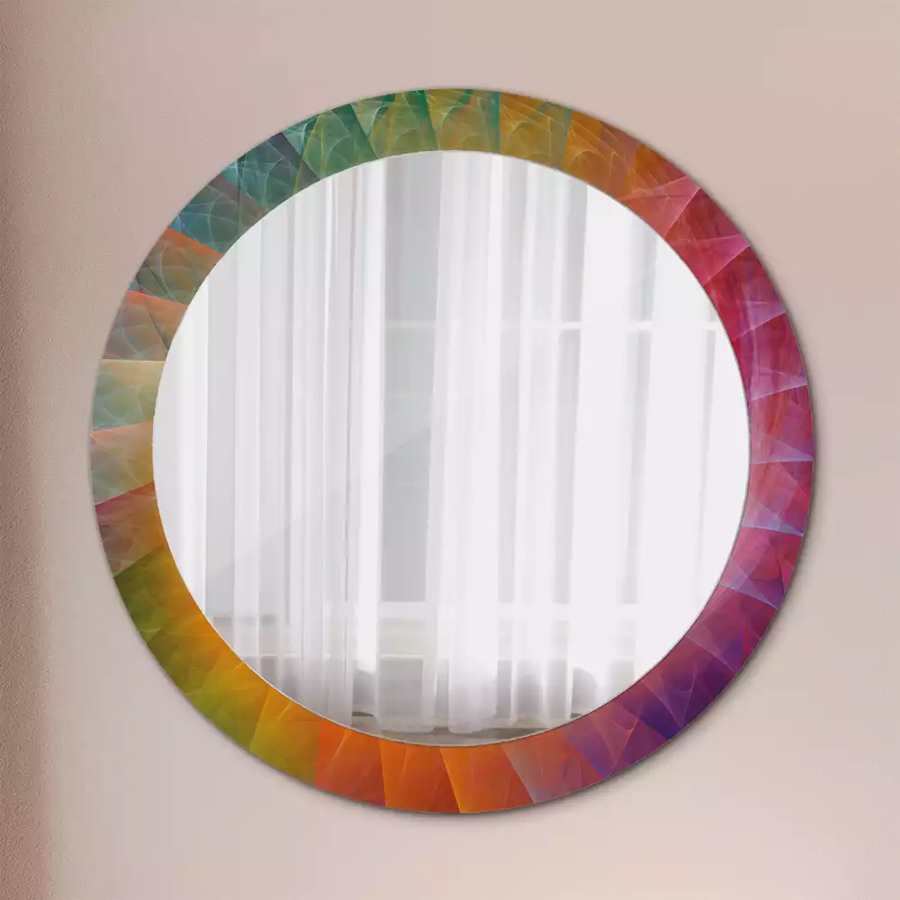 Miroir rond cadre avec impression Palette de couleurs