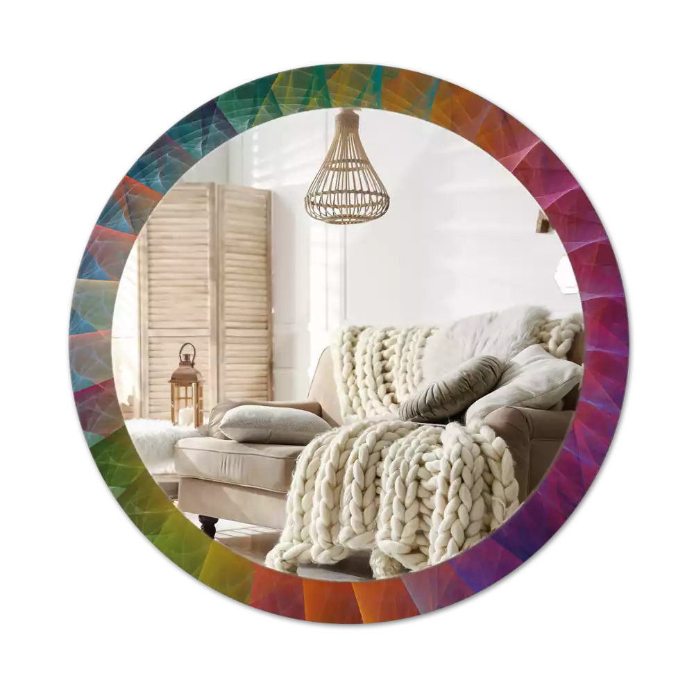 Miroir rond cadre avec impression Palette de couleurs