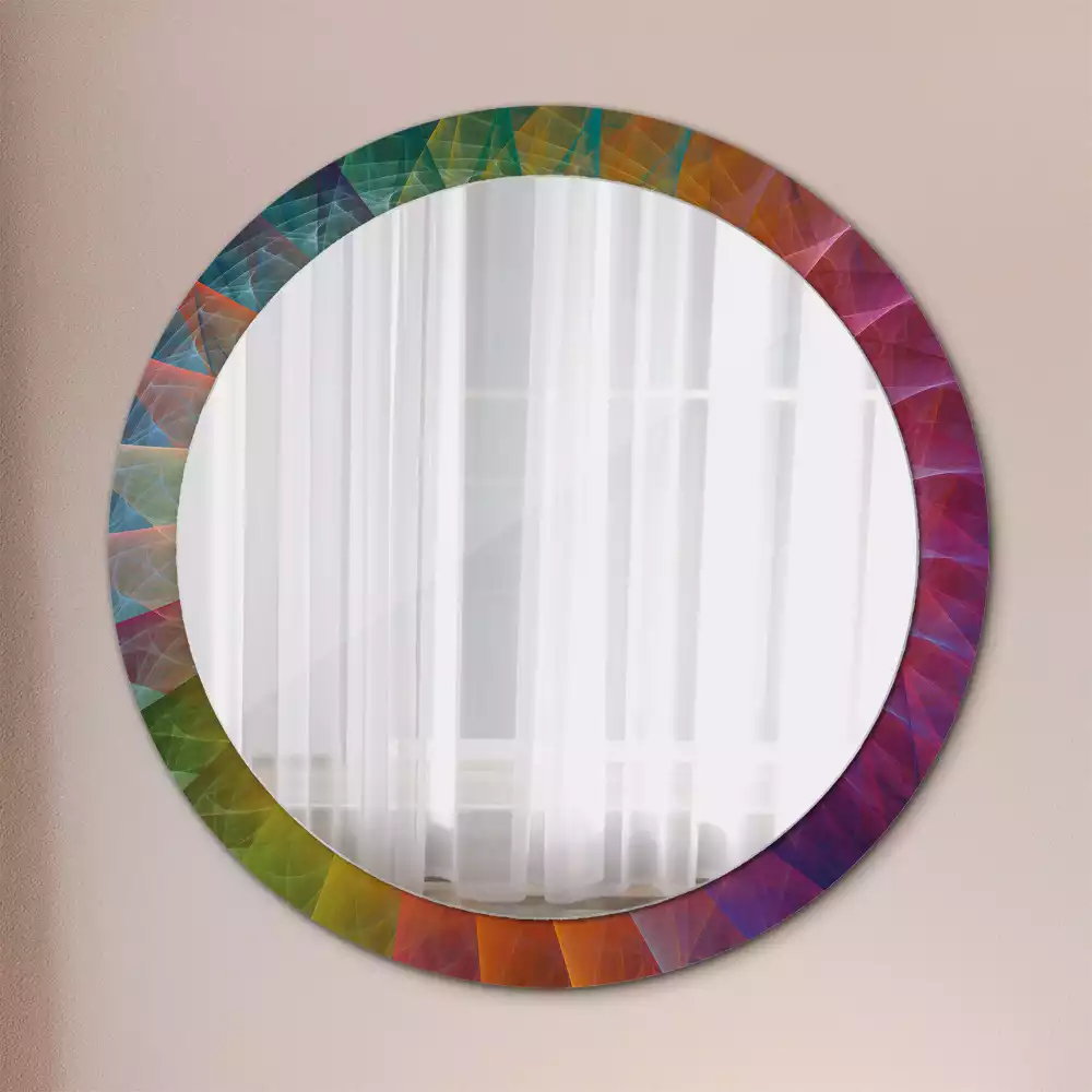 Miroir rond cadre avec impression Palette de couleurs