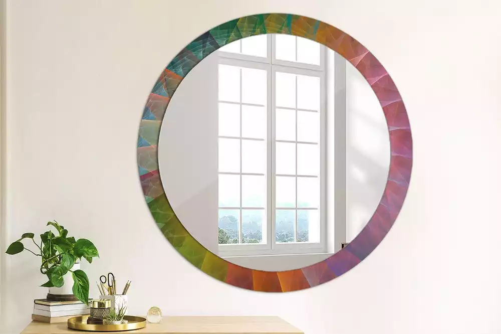Miroir rond cadre avec impression Palette de couleurs
