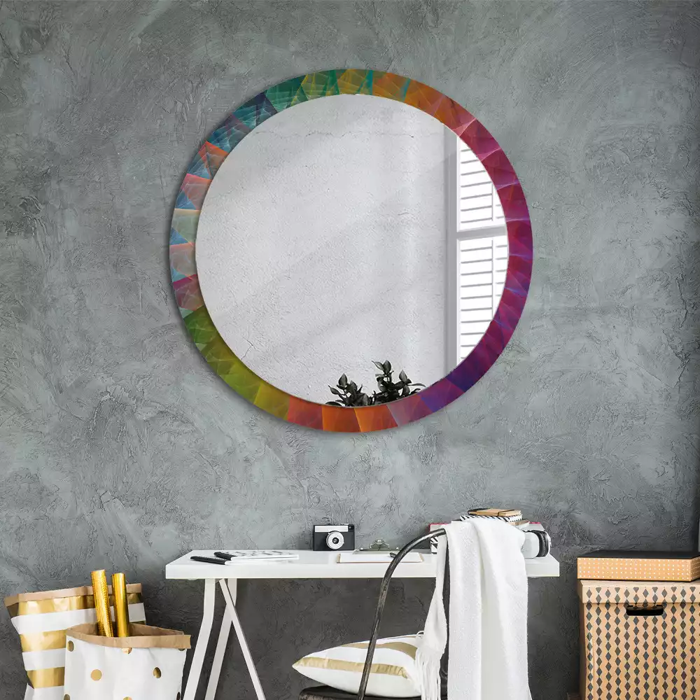 Miroir rond cadre avec impression Palette de couleurs