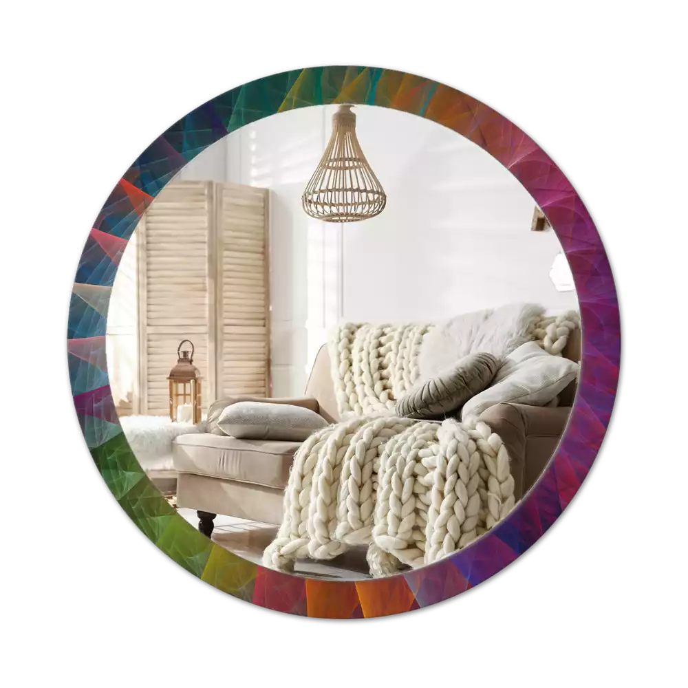 Miroir rond cadre avec impression Palette de couleurs