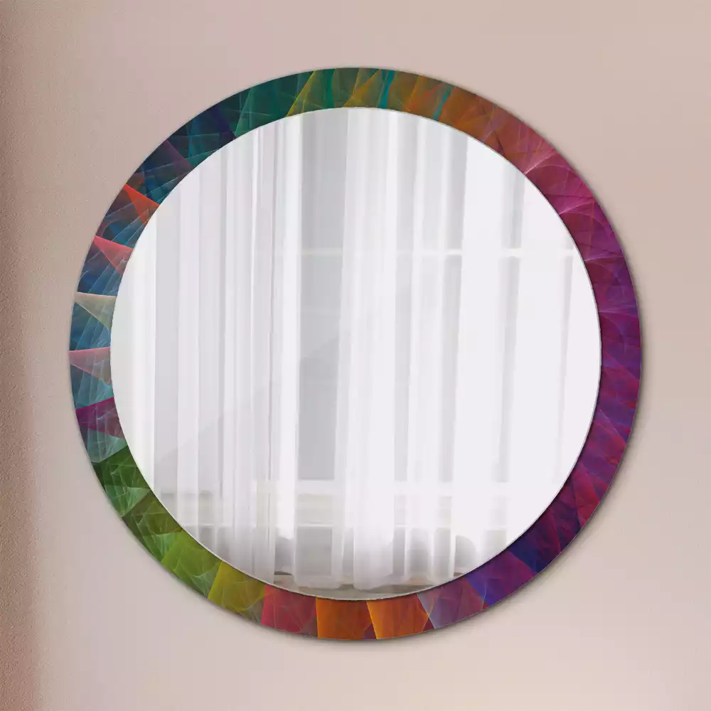 Miroir rond cadre avec impression Palette de couleurs