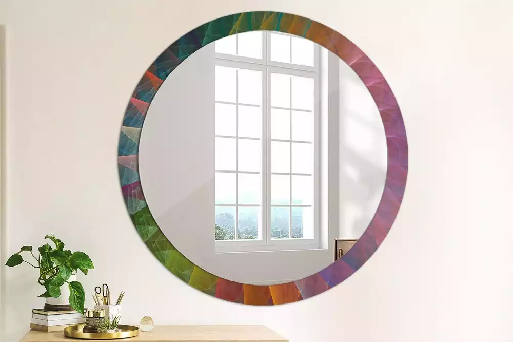 Miroir rond cadre avec impression Palette de couleurs