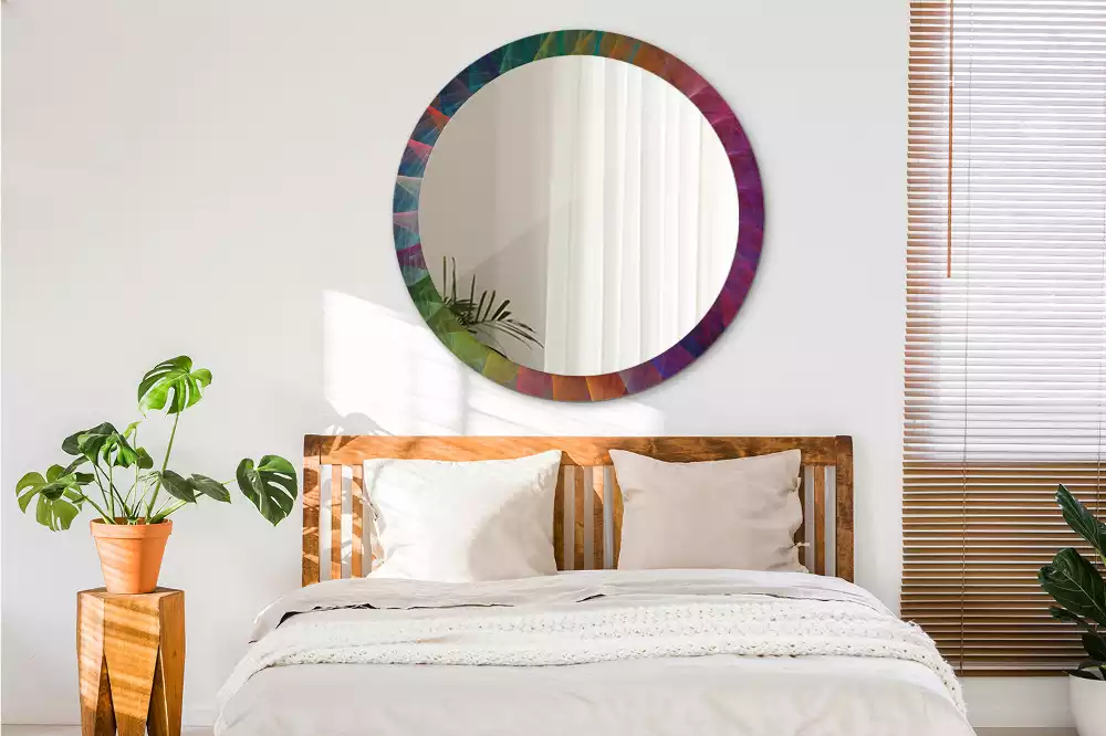 Miroir rond cadre avec impression Palette de couleurs
