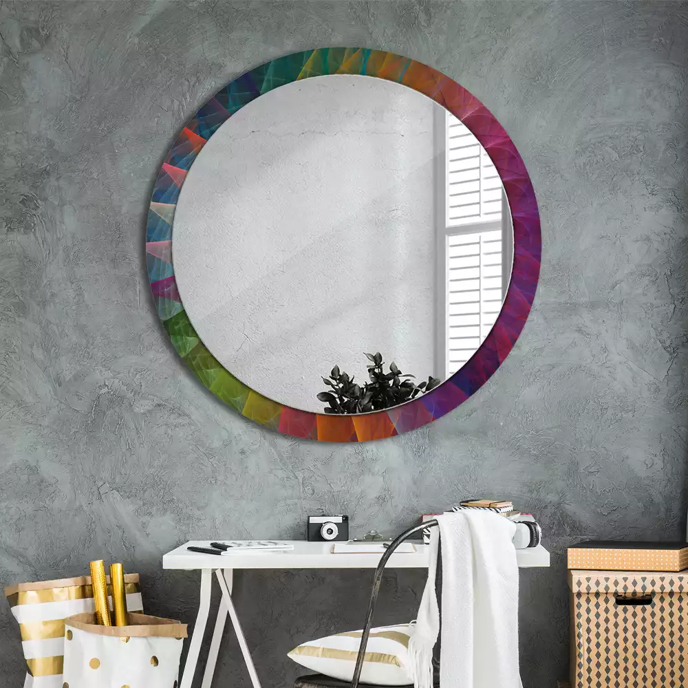 Miroir rond cadre avec impression Palette de couleurs