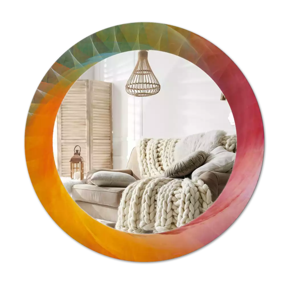 Miroir rond cadre avec impression Palette de couleurs