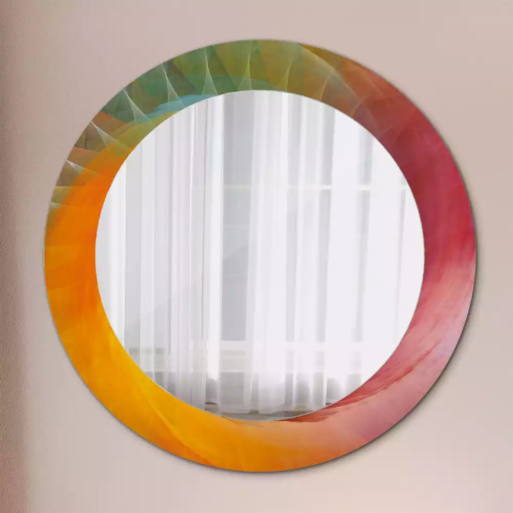 Miroir rond cadre avec impression Palette de couleurs