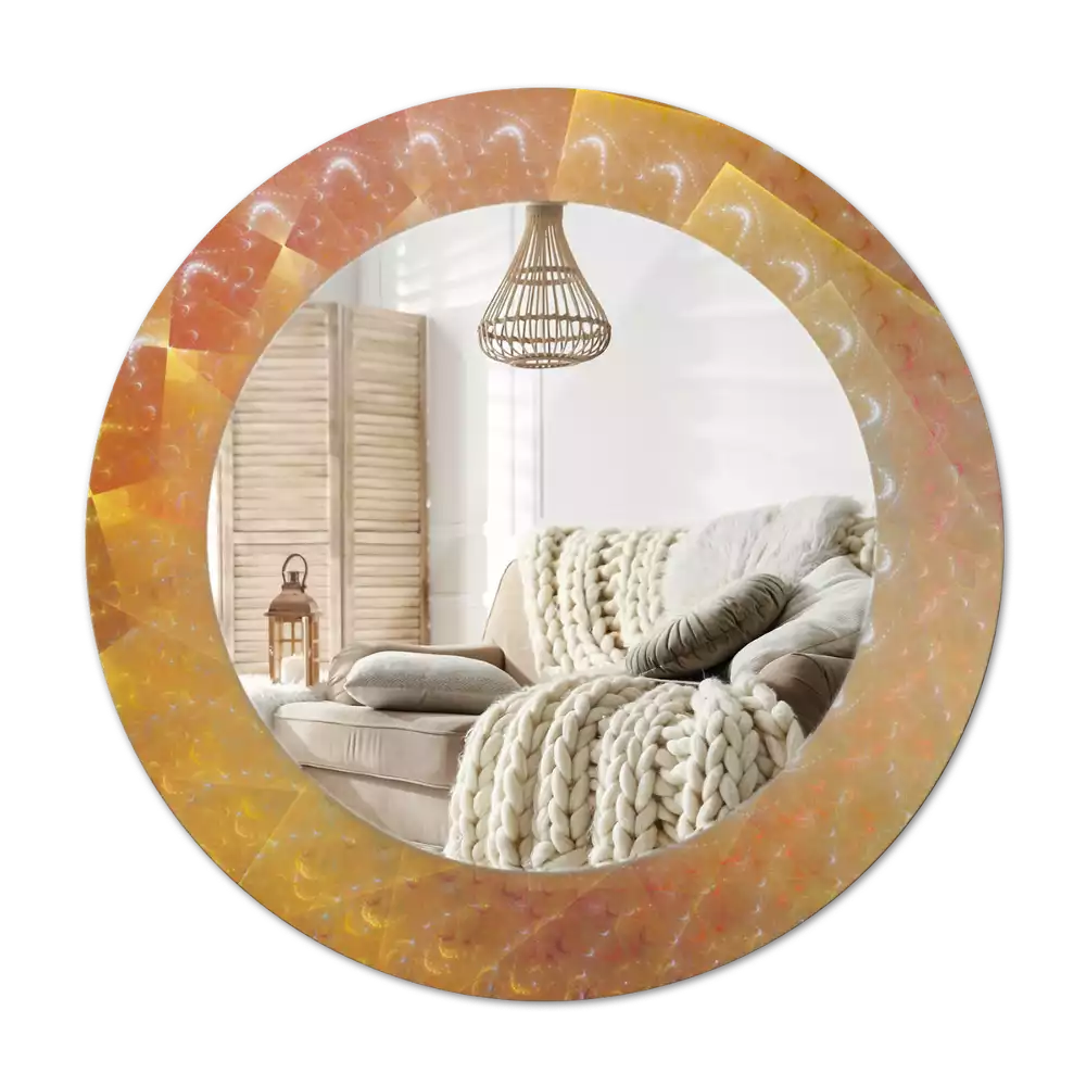 Miroir rond imprimé Spirale abstraite