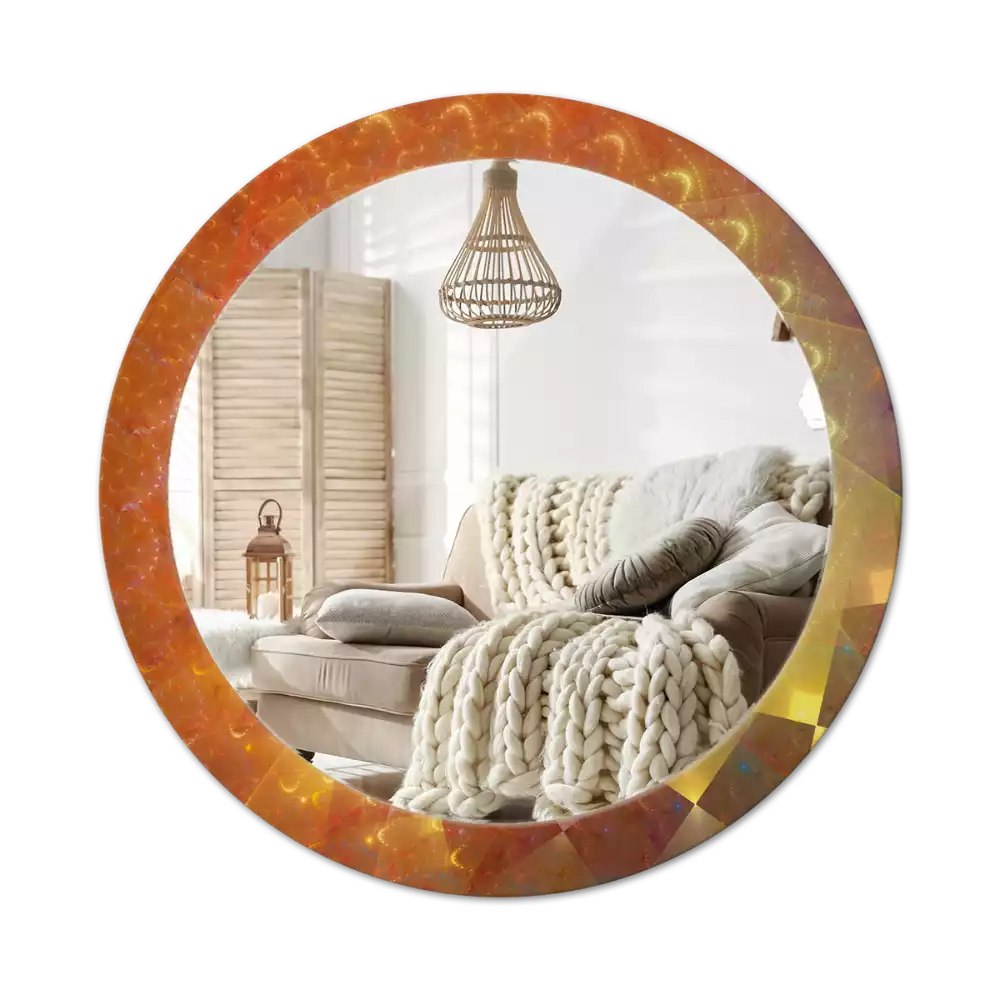Miroir rond imprimé Spirale abstraite
